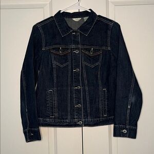 Laura Ashley Dark Blue Crop Jean Jacket